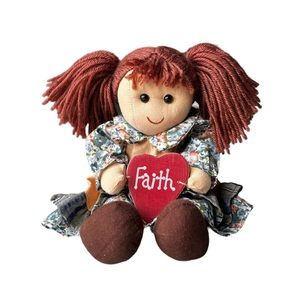 Soft rag type Doll with “Faith” on heart